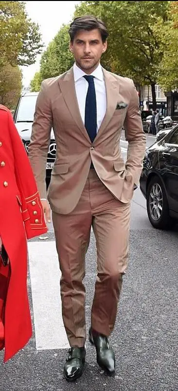 50-1 Custom Made Men Business Suit Slim fit Classic Male Suits Blazers Luxury Suit Men1 Buttons 2 Pieces (Jacket+Pants)