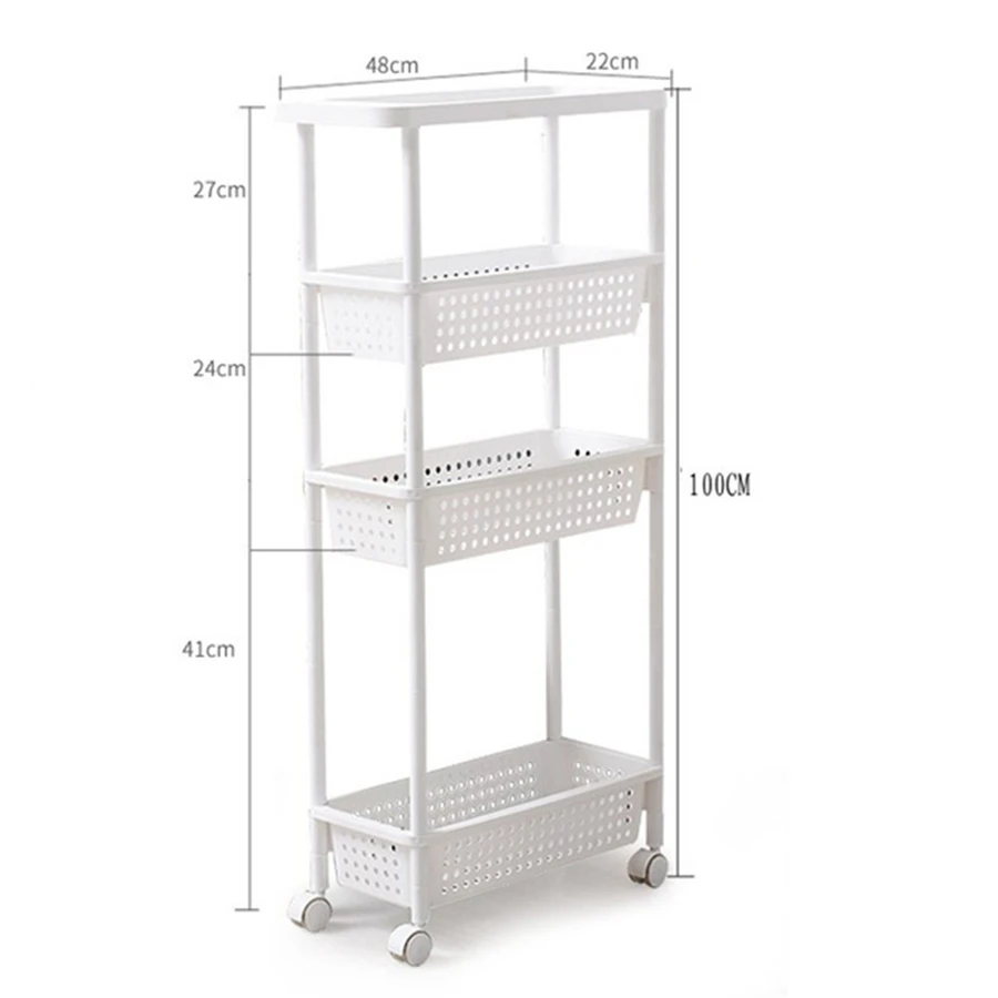 Новое пространство, кухонный стеллаж для хранения, полка, тонкая скользящая башня, подвижная сборка, утолщенная Пластиковая Полка для ванной комнаты, колеса, экономия пространства или