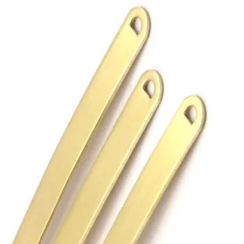 

7pc. Raw Brass Bracelet Stamping Blanks. (2 D Shaped Holes ).sz( 8x115x1mm). N434
