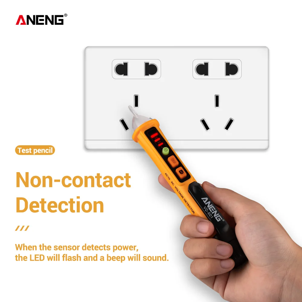 ANENG VD901 Electrical Tester Pen 12-1000V AC Voltmeter 100a AC Voltage Detector Multimeter Outlet Tester Circuit Breaker Finder