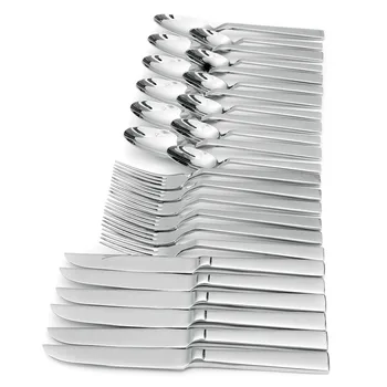 

24Pcs/Set High-end Flatware Set Stainless Steel Steak Knifes Dinner Forks Spoons Dinnerware Kit Gift New Arrival