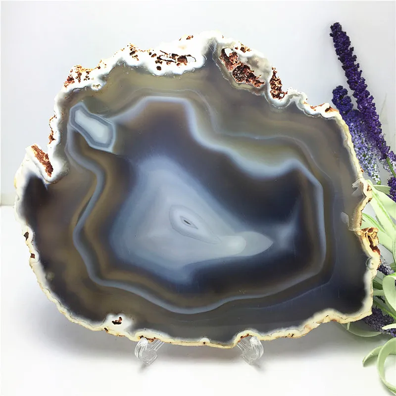 

Natural Agate Slice Irregular Coaster Cup Mat Quartz Geode Table Onyx Mat for Drinks Gift Polished Mineral