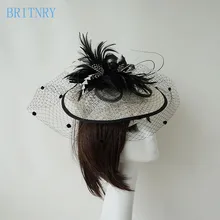 BRITNRY элегантные свадебные шапки и вуалетки женские свадебные шапки для невесты цветы головные уборы для женщин головной убор с пером