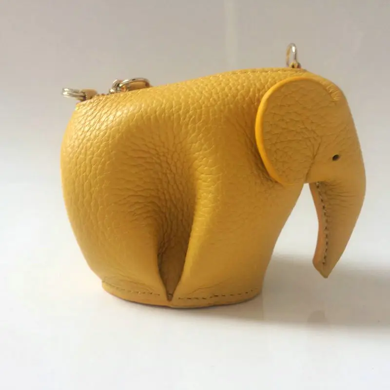 Customized handmade elephant bag genuine leather coin purse with