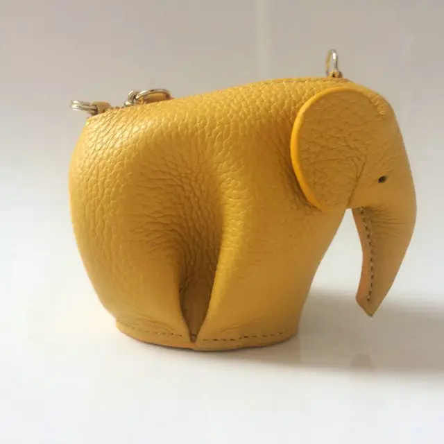 Customized Handmade Elephant Bag Genuine Leather Coin Purse With Customized Handmade Elephant Bag Genuine Leather Coin Purse With Accessories Tassel Key Ring Chain Strap Wrist