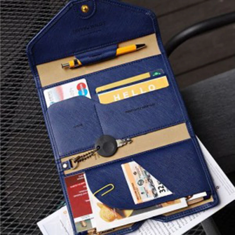 

Travel Passport Cover Foldable Credit Card Holder Money Wallet ID Multifunction Documents Flight Bit License Purse Bags