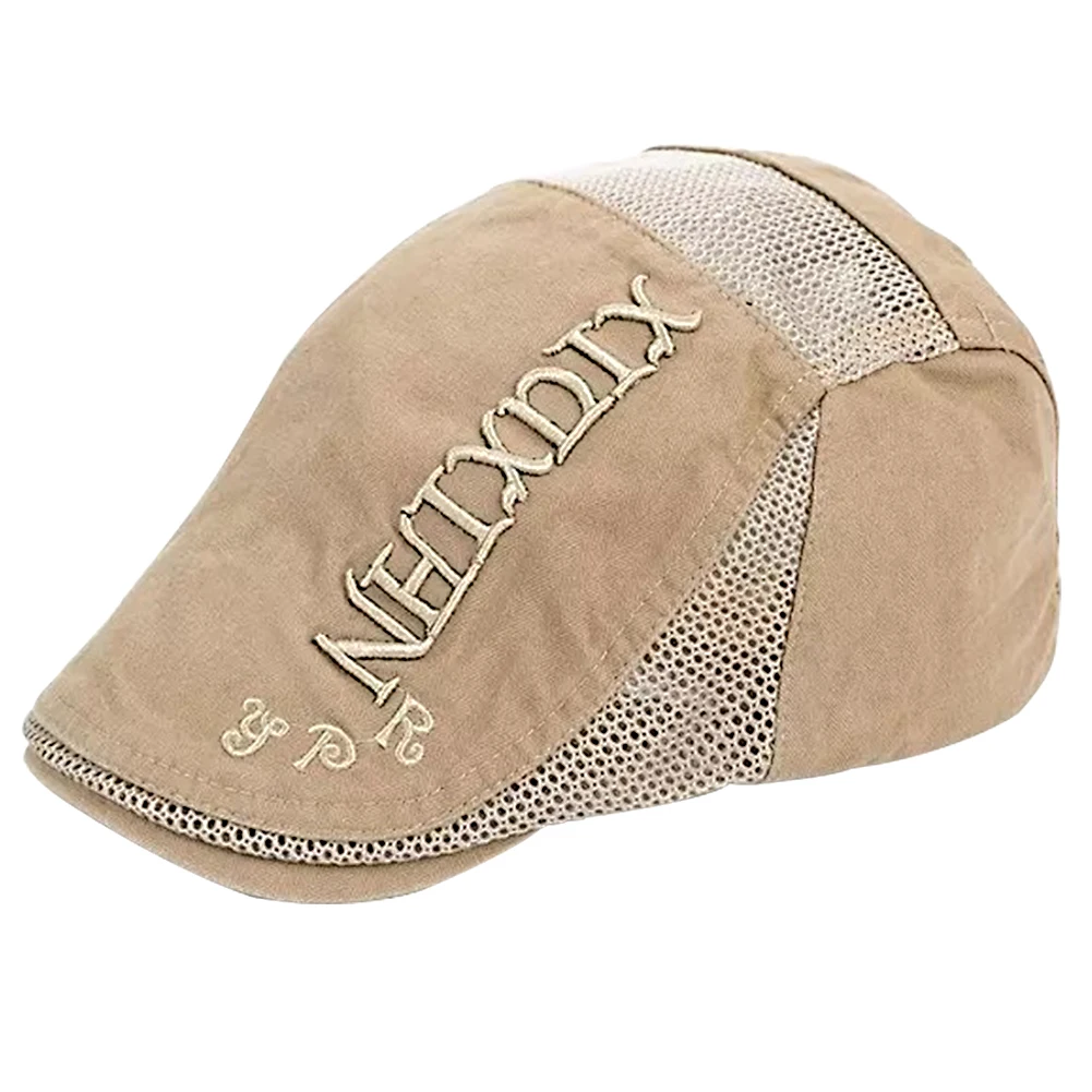 

Men Embroidery Letter Pattern Dome Adjustable Mesh Beret Outdoor Wear Resistance Visor Sweat Absorbent Fashion Gift Casual Hats