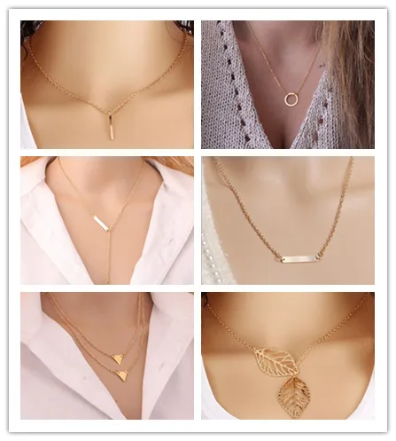 New Fashion Heart Leaf Moon Pendant Necklace Crystal Necklace Women Holiday Beach Statement Jewelry Hot