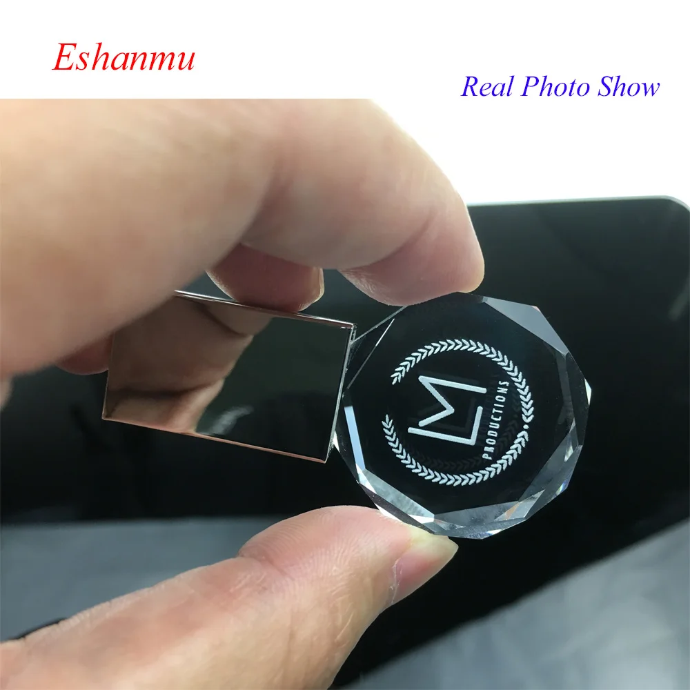 Eshanmu OEM логотип круглый флеш-накопитель с кристаллами USB флэш-накопитель фотографа 8 ГБ 16 ГБ 32 ГБ Бесплатный Логотип более 25 шт