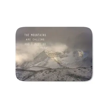 

The Mountains Are Calling, And I Must Go John Muir. Vintage. Bath Mat Pattern Coral Fleece Rug Anti-Slip Doormat Home Decor