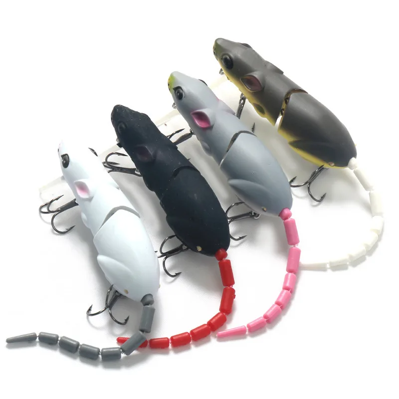 

2018 New 1PC 8.5CM Mouse Fishing Lure Sub-bait Mouse Bionic Section 15.5g Long Shot Squid Cockroach Black Fish Artificial Bait