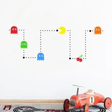 PACMAN Настенная Наклейка в детскую Декор Забавный DIY Детский игровой трафарет виниловая настенная живопись наклейка домашний декор для детской комнаты