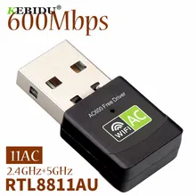 kebidu 2.4+5 Ghz MIni Wireless USB Wifi Adapter Free Driver Receiver USB Wi-Fi Receiver 600Mbps AC Dongle Adapter for Laptop
