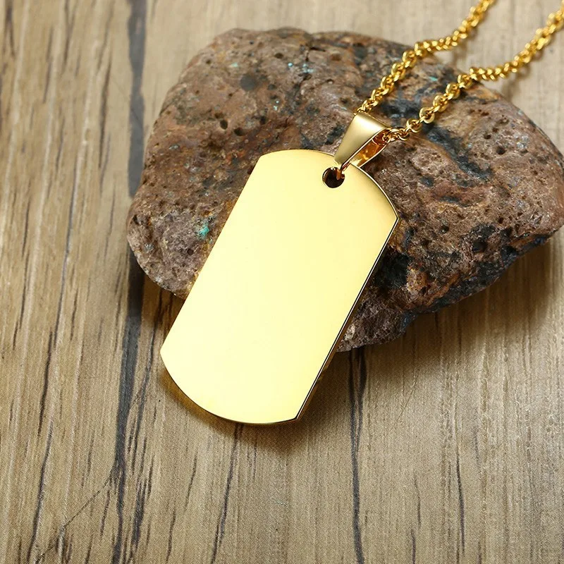 

Classic Arm Dogtag Necklace Pendant Stainless Steel Women Men Jewelry