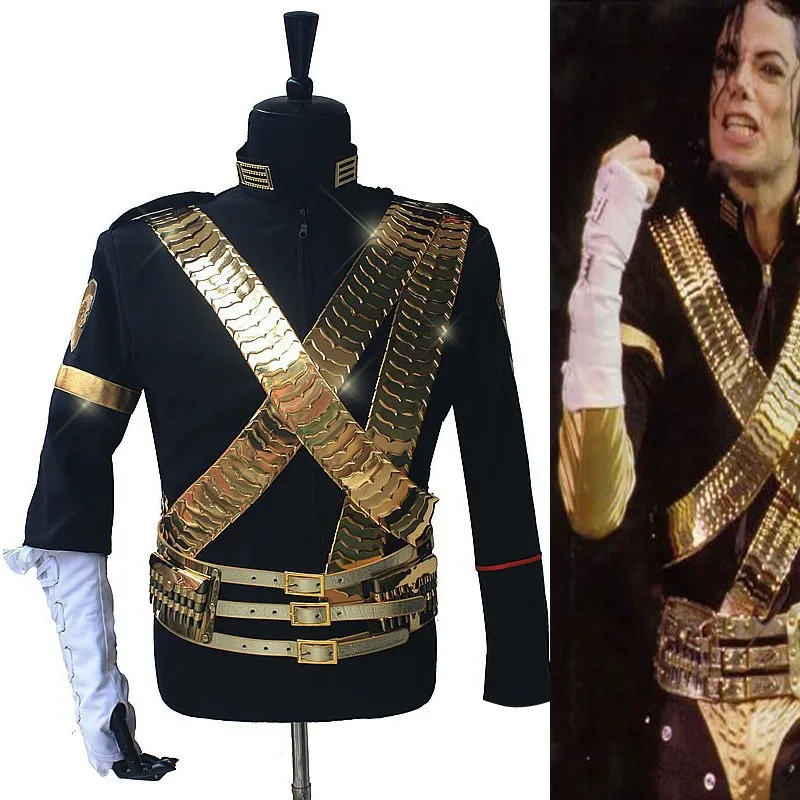 Редкий MJ Майкл Джексон Классический Джем куртка и металл полный комплект пуля панк точно такая же Высокая коллекция Хэллоуин костюм Показать подарок