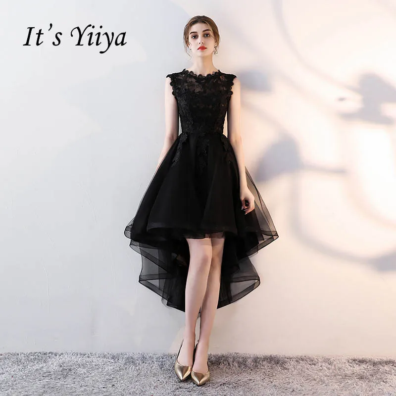 Женское платье для выпускного It's YiiYa，асимметричное официальное платье длиной ниже колена с вырезом-лодочкой, на лето - Цвет: as picture