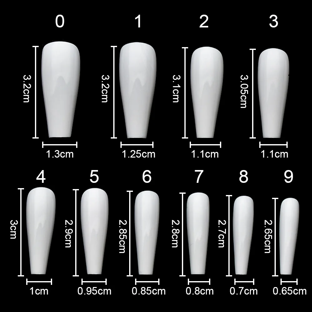 Накладные ногти, искусственный длинный балерина, прозрачный/натуральный/белый гроб, накладные ногти, накладные ногти, полное покрытие, дизайн ногтей JZJ3013