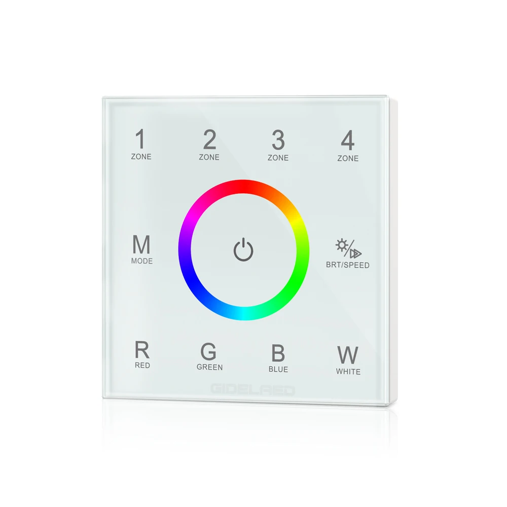 Easy 4-zone DMX 512 control Wall switch touch panel RGBW controller Wall mounted Output T13 DMX512 signal LED Strip Controller