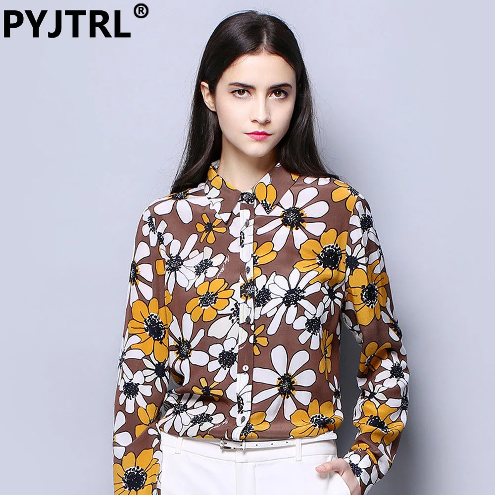 Women's Fashion 100 Real Silkworm Silk Shirts High Quality European