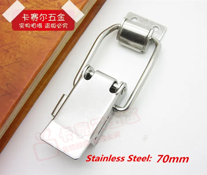 

70mm Stainless Steel Spring Lock Toggle Latch Hasp Catch Buckles Hardware Chests Cases Boxes Suitcase 2pcs