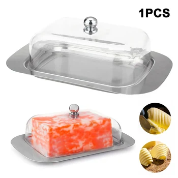 

Newly Stainless Steel Butter Dish Box Container Cheese Storage Holder with Lid