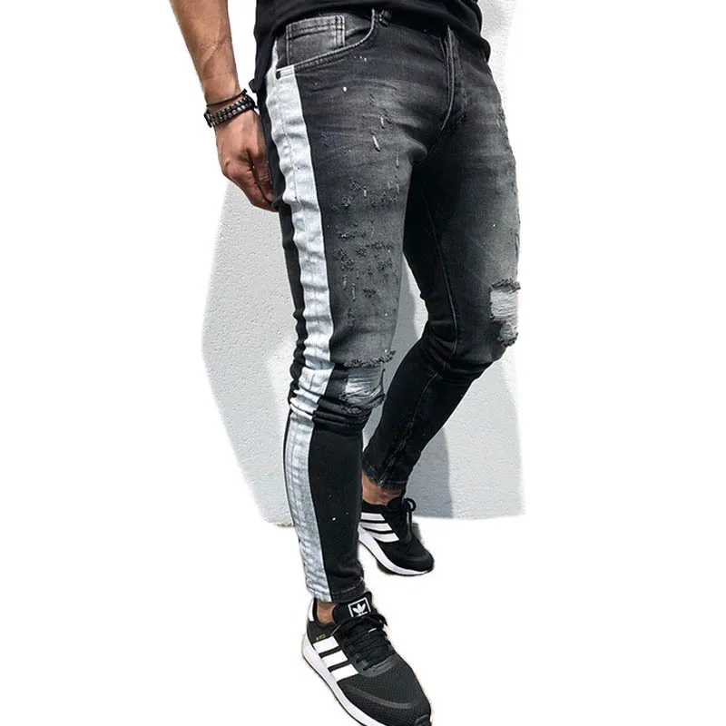 pinstripe skinny jeans mens