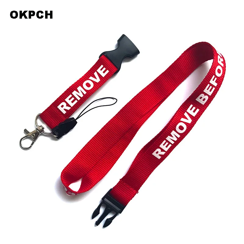 

Fashion Lanyards for Keys Remove Before Flight Neck Strap For Card Badge Patch with Ring Lanyard Hang Rope PK-0006