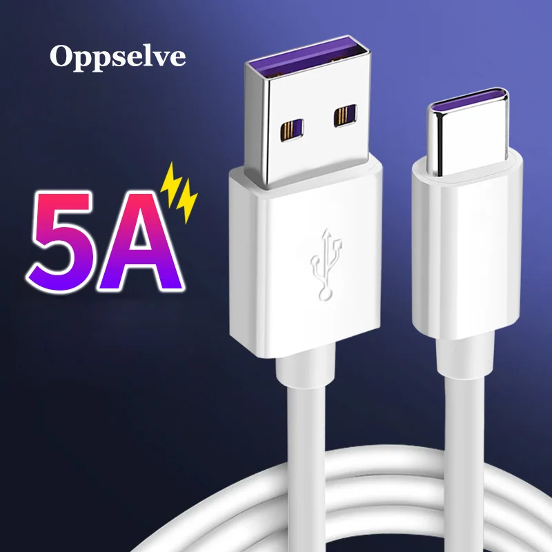 

Oppselve 5A USB Type C Cable Fast Charge Type-C USB C For Huawei P20 P10 P9 Mate 20 Pro 10 Nova 2s 2plus Charger USB-C Data Cord