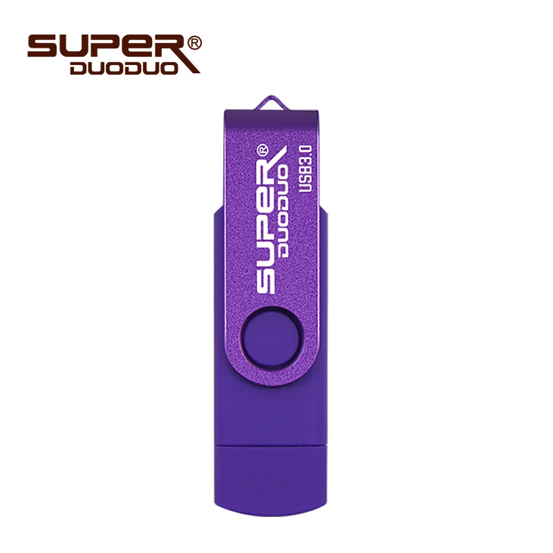Вращающийся USB 3,0 портативный флэш-накопитель USB флэш-накопитель 16 ГБ 32 ГБ 64 Гб флэш-диск для телефона Android/ПК/планшетов Флешка 128 ГБ usb Стик - Цвет: purple
