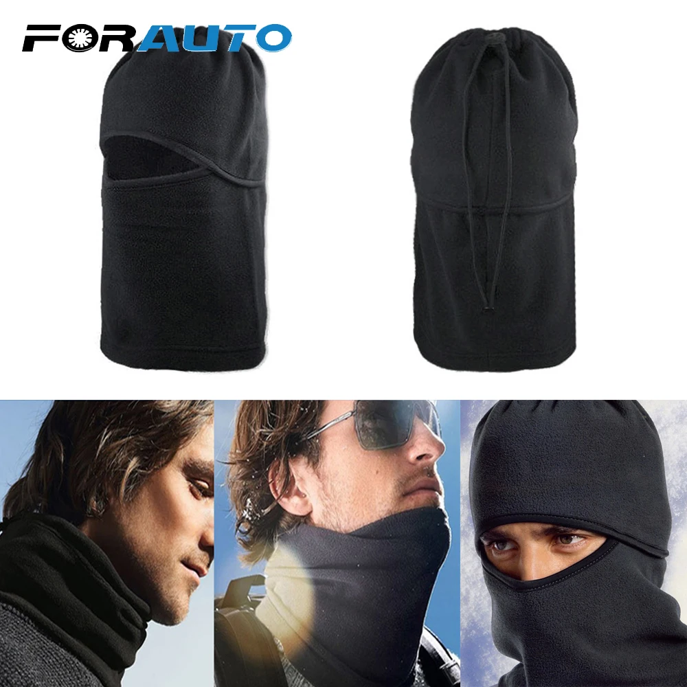 

FORAUTO Black Balaclava Full Face Cover Cap Fleece Mask Windproof Hat Winter Stopper Motorcycle Face Mask