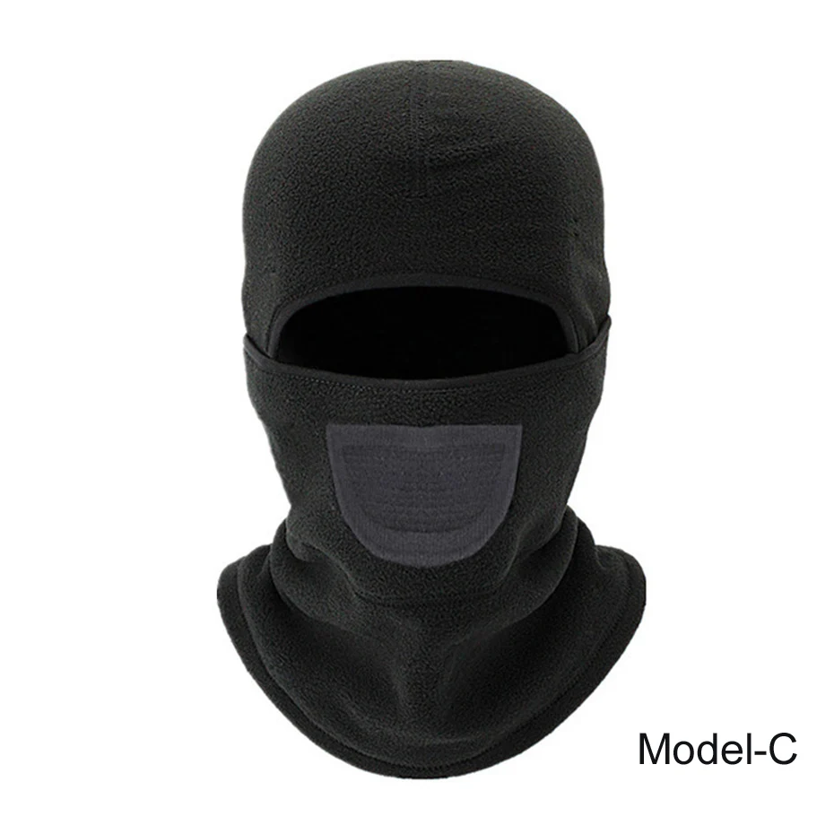 Зимняя уличная флисовая мотоцикл Балаклава черная полная маска для лица Кепка ветрозащитная Лыжная велосипедная маска для мотокросса шлем маска - Цвет: Model-C