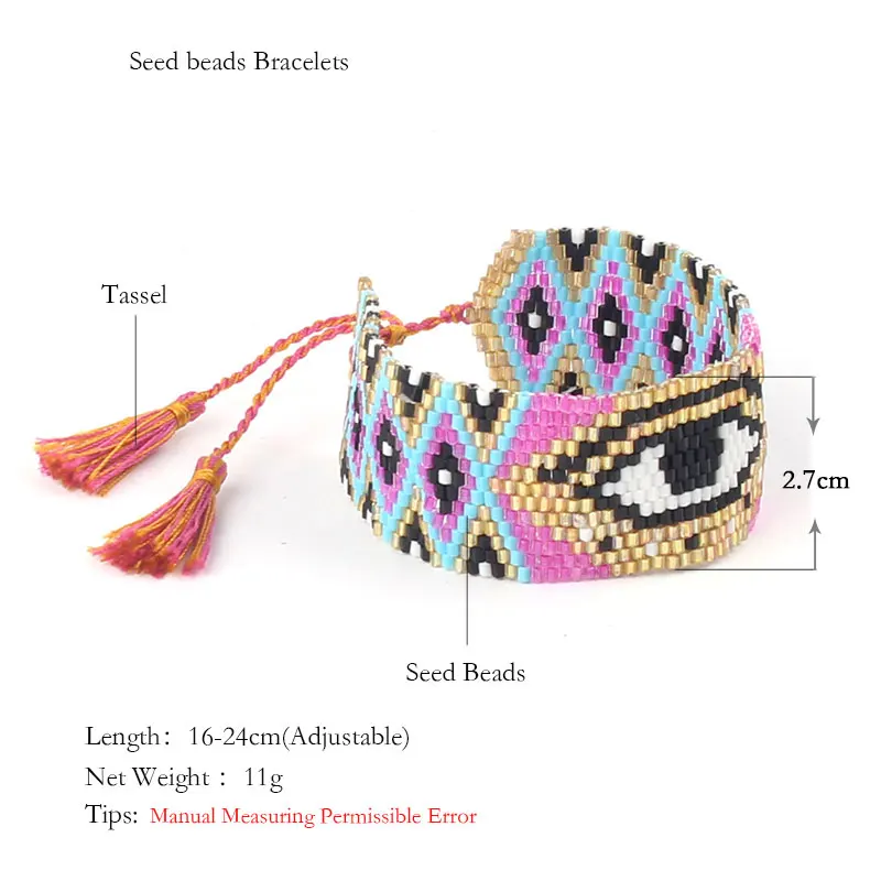 Go2boho MIYUKI браслет женские ювелирные изделия Турецкий Дурной глаз браслеты ручной