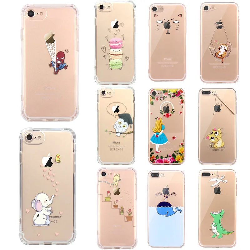 Чехол для Funda iPhone 6 5 5S S 7 8 Plus X Cute Cat мягкий чехол из ТПУ Новое поступление |