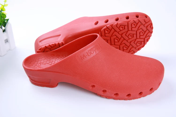 TPE Нескользящая Высококачественная летняя Больничная медицинская хирургическая обувь для докторов медработников Рабочая обувь дышащая сандалии Вьетнамки Пляжные шлепанцы - Цвет: Красный