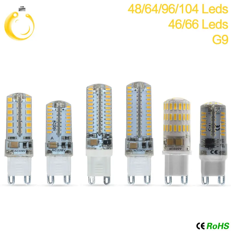 1 шт./лот светодиодный G9 3014 4014 2835 SMD AC 220V G9 светодиодный светильник силиконовый люстры лампы освещения