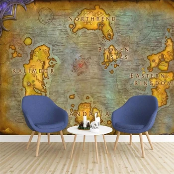 

Custom Wallpaper 3d Living room Children's room online game World of Warcraft map TV background wall European ancient Mural обои