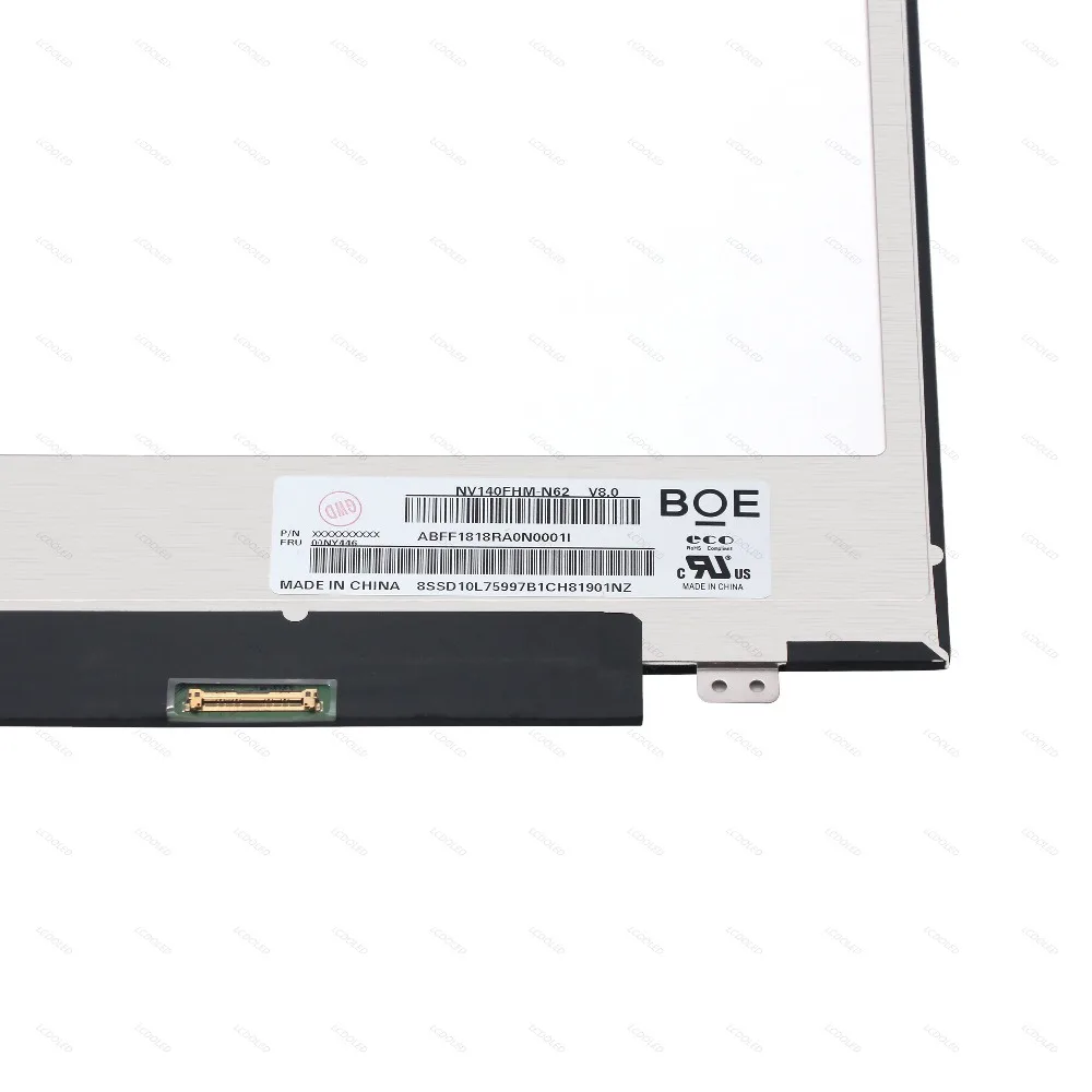  14'' FHD IPS LCD LED Screen Display Panel Matrix NV140FHM-N62 V8.0 FRU 00NY446 For ASUS RX410 X407U