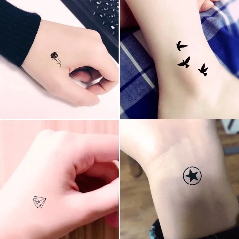 Krasivyy Temporary Tattoos Stickers Flash Tattoo Black Little Birds Simple Tattoos Paste Makeup Girls Water Transfer Fake Tattoo Temporary Tattoos Aliexpress