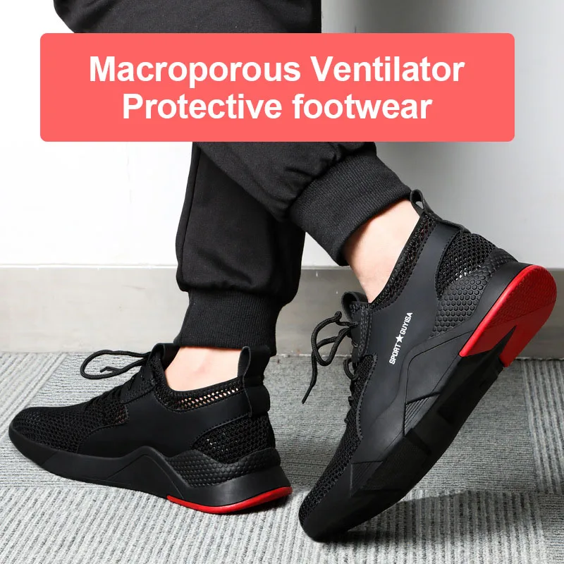 

New 1 Pair Heavy Duty Sneaker Safety Work Shoes Breathable Anti-slip Puncture Proof for Men LMH66