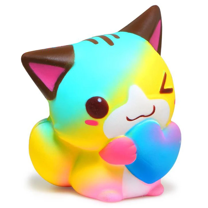 

Jumbo Colorful Cat Squishy Simulated PU Bread Scent Slow Rising Kitty Doll Squeeze Toy Stress Relief Fun for Kid Xmas Gift Toy