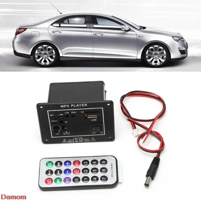 

20W High Power DC 12V Bluetooth Car Subwoofer Hi-Fi Amplifier Board TF USB+Remote