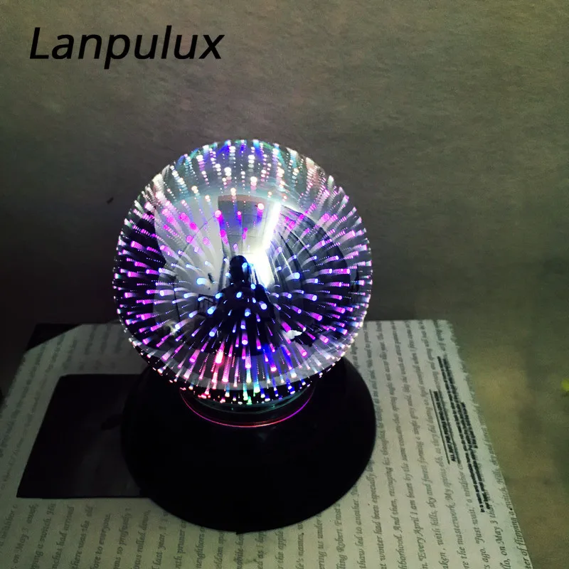 Lanpulux 3D фейерверк стеклянная игрушка со светодиодом переносная Настольная лампа с прямым подключением Батарея двойного назначения украшения светильник детские подарки