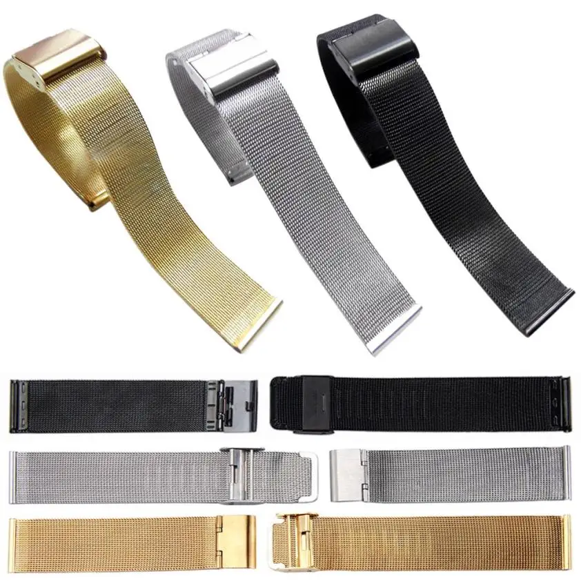 

Moment # L05 2018 Top Fashion Milanese Loop Link Bracelet Stainless Steel band For 18MM Gold Black Sliver Wrist Watch Band Strap
