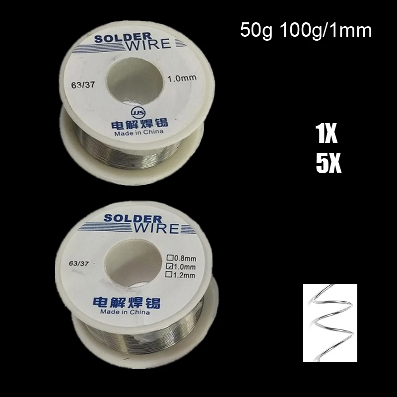 1/5 шт. 50 г/100g катушка 1 мм гибкий 63/37 ролл Олово канифольное ядро припоя) низкой