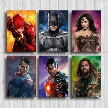 

5d Diy Diamond Painting Justice League Diamond Embroidery Cross Stitch Wall Stick Diamond Mosaic Home Decor Needlework
