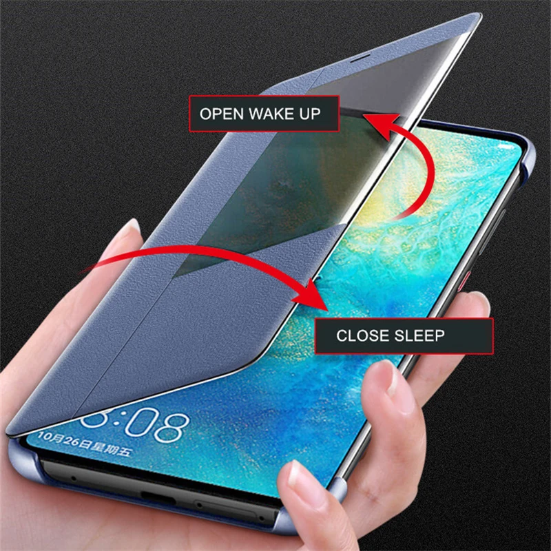 Кожаный чехол KEYSION с откидной крышкой для Huawei Mate 20 10 P30 P20 Pro P10 20X умный окошком