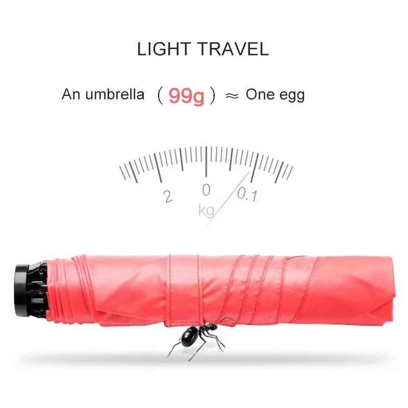 

Ultra light pocket folding umbrella Mini 100g fashion Small fresh creative sun umbrella rain women super light paraguas girls
