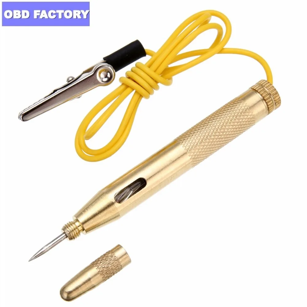 

6V-24V Car Motorcycle Car Circuit Tester Probe Light System Test Auto Light Lamp Voltage Test Pen Cable and Clip Circuit Tester
