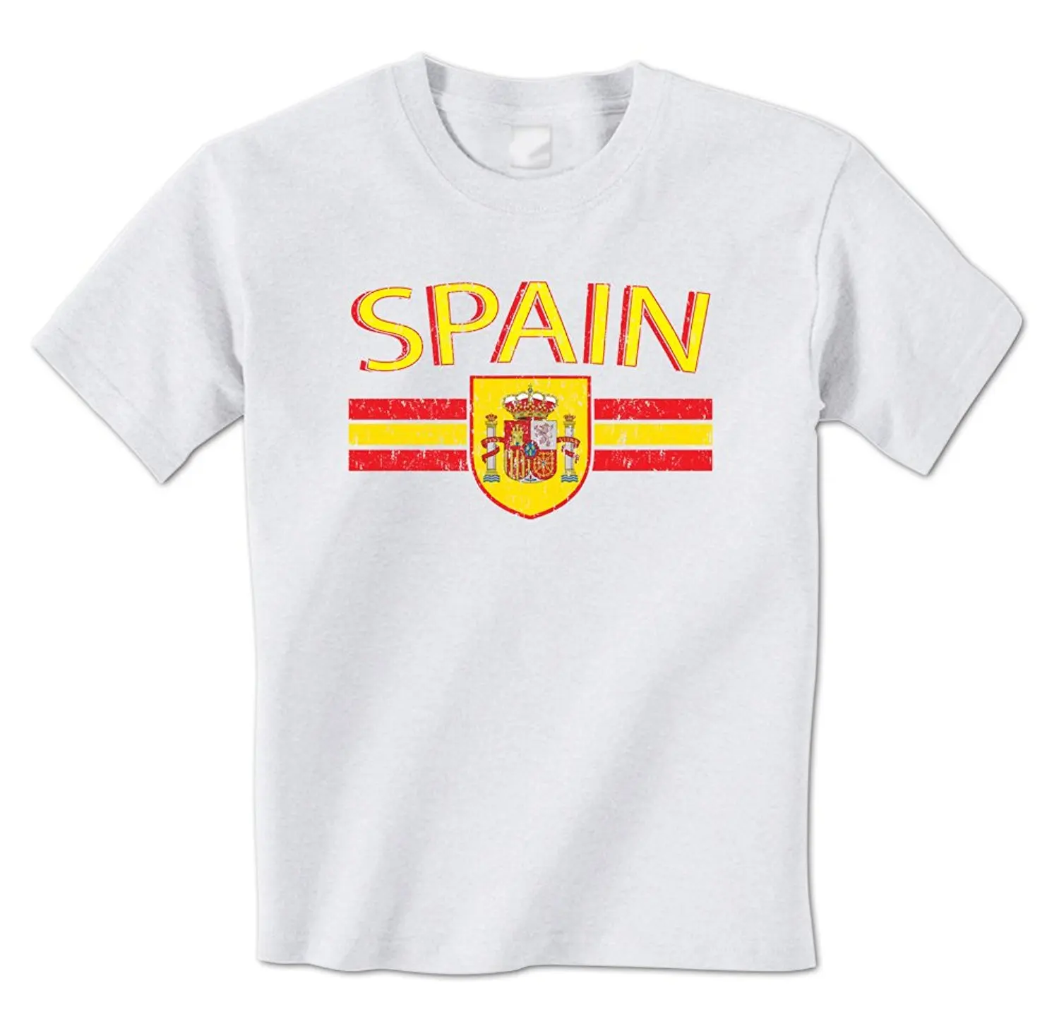 

2018 Hot sale Fashion Spain Distressed Flag Banner -Spanish Espana Crest Shield Mens T-Shirt Tee shirt