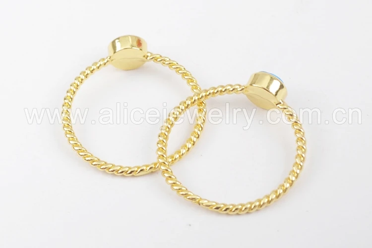 Borosa 10 шт. Размеры 7 золотой ободок 4 мм круглые японский опал кольца искусственный опал белый опал кольцо для для женщин Druzy ювелирных изделий ZG0244
